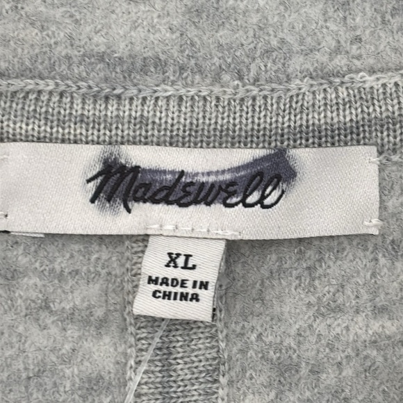 Madewell Boiled Wool Sweater Shirt Jacket Heather chrome grey size XL NWT NS677 - Picture 8 of 13